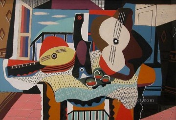 パブロ・ピカソ Painting - マンドリンとギター 1924年 パブロ・ピカソ